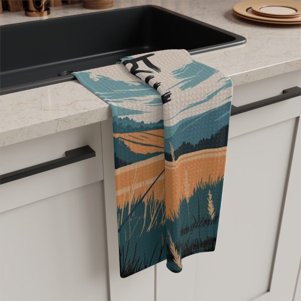 Adventure Tea Towel — "Life Begins at the End of Your Comfort Zone" Motivational Kitchen Towel