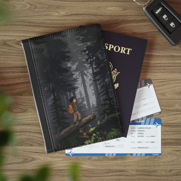 Forest Hiker Passport Cover — Travel Passport Holder with Woodland Adventure Art