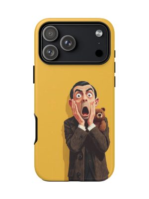 Yellow Shocked Character Phone Case — Quirky Cartoon Protective Cover