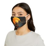 Wolf Howl Face Mask — Moonlit Lone Wolf Illustration