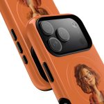 Orange Cozy Cartoon Girl Magnetic Phone Case — Tough Protective Cover