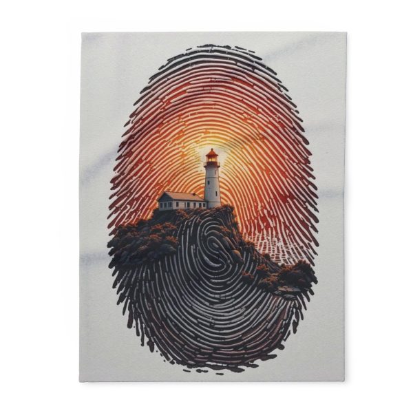 Lighthouse Fingerprint Fleece Blanket — Nautical Sunset Throw