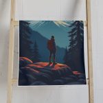 Hand Towel — Sunset Mountain Hiker Scenic Camping Bathroom Towel