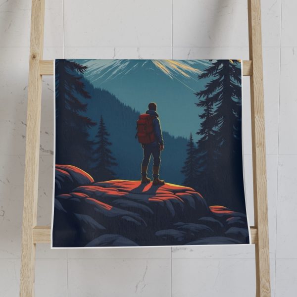Hand Towel — Sunset Mountain Hiker Scenic Camping Bathroom Towel