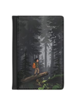 Forest Hiker Passport Cover — Travel Passport Holder with Woodland Adventure Art