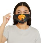 Wolf Howl Face Mask — Moonlit Lone Wolf Illustration