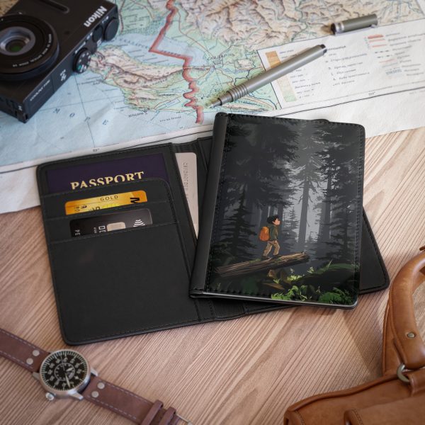 Forest Hiker Passport Cover — Travel Passport Holder with Woodland Adventure Art