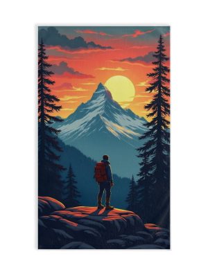 Hand Towel — Sunset Mountain Hiker Scenic Camping Bathroom Towel