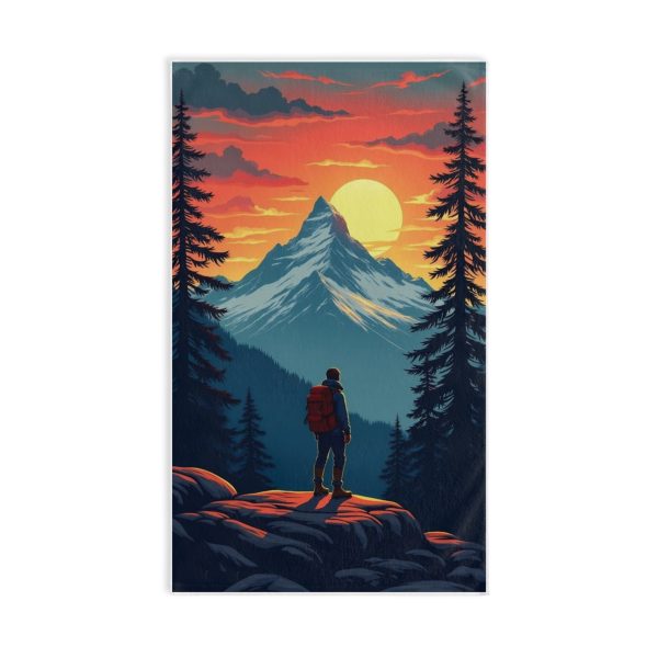 Hand Towel — Sunset Mountain Hiker Scenic Camping Bathroom Towel